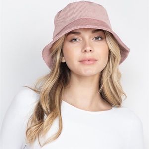Pink Corduroy Cotton Bucket Hat